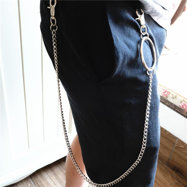 32'' Metal BIKER SILVER WALLET CHAIN LONG Safety Pin PANTS CHAIN Jeans –  imessengerbags