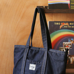 Womens Blue Denim Large Tote Bag