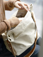 White Canvas Shoulder Bag