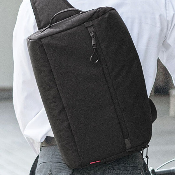 Bussiness Black 14‘’ Laptop Large Sling Bag For Big Men 