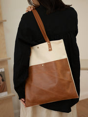  Womens Canvas Leather Totes Bag