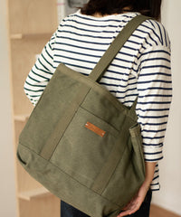 Army Green Canvas Tote Bag