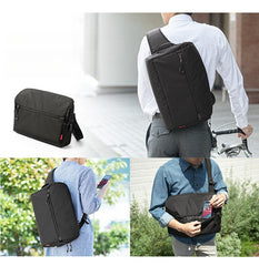 Bussiness Black 14‘’ Laptop Large Sling Bag For Big Men 