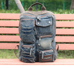 best rated travel backpacks​ Mens 14 inches Denim Backpack Denim Backpack Purse Womens Denim Backpacks Vintage Denim Backpack