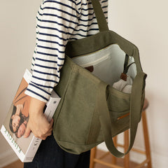 Army Green Canvas Tote Bag