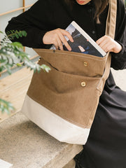 Mens Khaki Canvas Large Stachel Messenger Bag