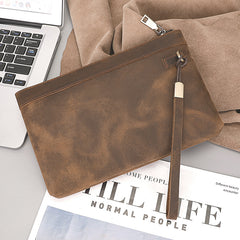 large wristlet Leather Clutch Bag for Men Leather Male Pouch Bags Vintage Leather Clutch Bag Male Mens Clutch Bag