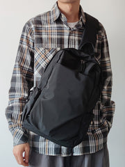 Black Nylon Large Sling Bag For Men