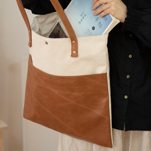 Canvas Leather Handbag