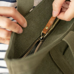 Army Green Canvas Tote Bag