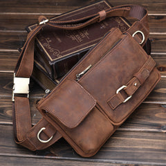 Top leather crossbody fanny pack Leather Fanny Pack Men's Leather Chest Bag Belt Bag Leather Waist Bag For Men