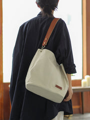 White Canvas Shoulder Bag