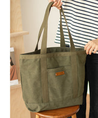 Army Green Canvas Tote Bag