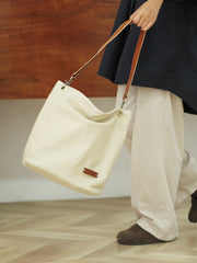 Womens White Canvas Tote Bag Canvas Shoulder Bag Canvas Crossbody Tote Bags for Men