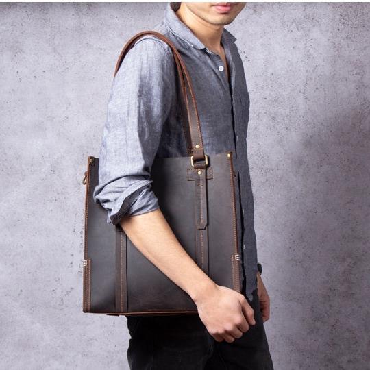 Cool Mens Leather Tote Bag Leather Tote Bag on Shoulder Mens Leather Mens Tote Bag Leather Tote Bag for Men