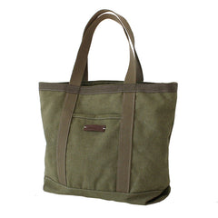 Mens Army Green Canvas Large Tote Bag Canvas Handbag Canvas Tote for Men Women