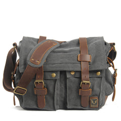 messenger bag laptop​ 14'' Canvas And Leather Messenger Bag Mens Canvas Courier Bag Canvas Messenger Bags