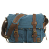 Blue mens canvas messenger bag 14'' Canvas And Leather Messenger Bag Mens Canvas Courier Bag Canvas Messenger Bags