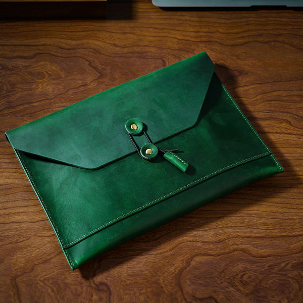 Green Leather Clutch Bag Mens Leather Envelope Bag Leather Clutch Purse Large Envelope Bags