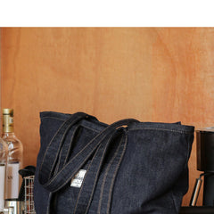 Womens Blue Denim Large Tote Bag