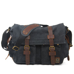 laptop messenger bags for women​ 14'' Canvas And Leather Messenger Bag Mens Canvas Courier Bag Canvas Messenger Bags