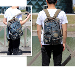 jean bookbag​ Mens 14 inches Denim Backpack Denim Backpack Purse Womens Denim Backpacks Vintage Denim Backpack