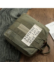 Army Green Canvas Mens Pilot Handbag Canvas WWII Bag Canvas Army Vertical Weekender Bag Travel Bag for Men