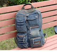 women's travel backpack Mens 14 inches Denim Backpack Denim Backpack Purse Womens Denim Backpacks Vintage Denim Backpack