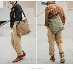 mens canvas tote bags Green Mens Canvas Tote Tote bag On Shoulder Mens Canvas Work Tote Bags for Men