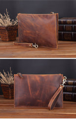 Large Wristlet Wallet Leather Wristlet Wallet Mens Leather Clutch Purse Large Wristlet Bag for Men 