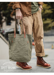 mens canvas tote Green Mens Canvas Tote Tote bag On Shoulder Mens Canvas Work Tote Bags for Men