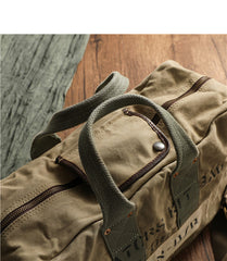 Army Green Canvas Mens Pilot Bag Canvas WWII Bag Canvas Army Weekender Bag Travel Bag for Men