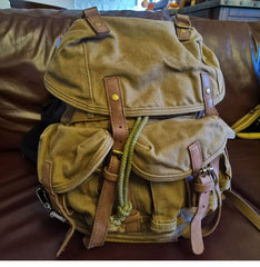 Army Green Mens Canvas EDC Backpack 