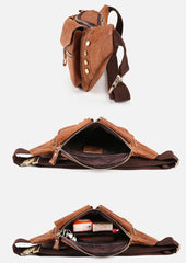 Best Leather Belt Bag Waist Bag For Men Leather Fanny Pack Men's Brown Chest Bag Leather Hip Bag 