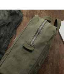 Army Green Canvas Mens Pilot Handbag Canvas WWII Bag Canvas Army Vertical Weekender Bag Travel Bag for Men