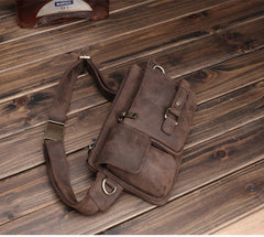 Top mens fanny pack crossbody Leather Fanny Pack Men's Leather Chest Bag Belt Bag Leather Waist Bag For Men