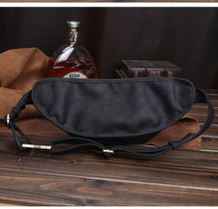 Black leather belt bags Mens Leather Fanny Bag Chest Bag Best Leather Bumbag Leather Belt Bag For Men