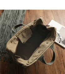 Khaki Canvas Mens Pilot Bag Canvas WWII Bag Canvas Army Weekender Bag Travel Bag for Men