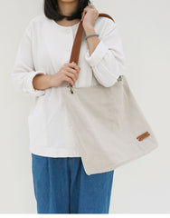 White Canvas Shoulder Bag