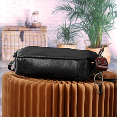 Black Leather best sling bag Fanny Pack Men's Leather Chest Bag Leather Crossbody Fanny Pack Waist Bag For Men