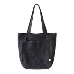 Women Blue Denim Shopper Tote Bag Denim Large Tote Shoulder Bag Handbag for Men