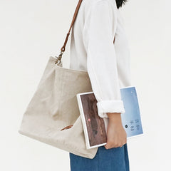 White Canvas Shoulder Bag