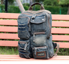 best traveling backpack Mens 14 inches Denim Backpack Denim Backpack Purse Womens Denim Backpacks Vintage Denim Backpack