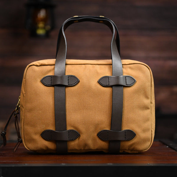 Mens Khaki Canvas Small iPad Handbag Khaki Canvas Mini Briefcase Handbag for Men