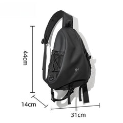 Black Travel Large Sling Bag For Big Men