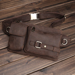 Top Leather Fanny Pack crossbody belt bag Men's Leather Chest Bag Belt Bag Leather Waist Bag For Men