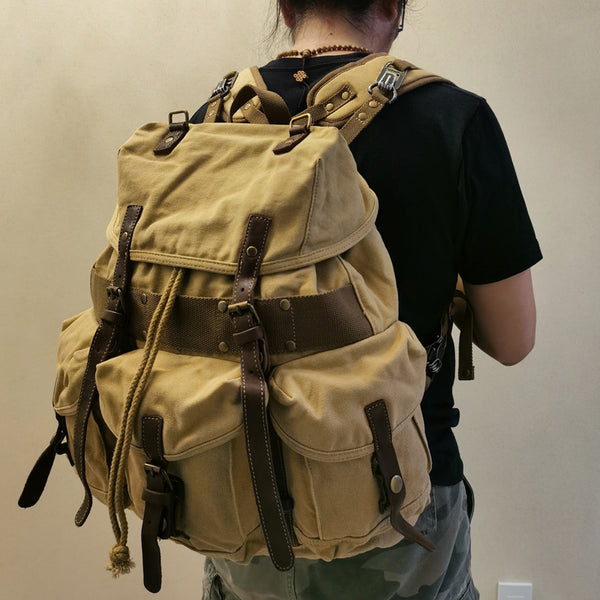 Khaki Mens Canvas EDC Backpack