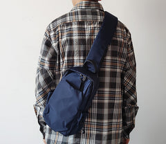 Nylon Navy Large Sling Bag For Men