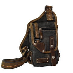 Denim Mens Small Shoulder Bag Sling bag Denim Chest Bag Sling Pack For Men