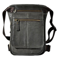 Cool Biker Mens Leather Drop Leg Bag Belt Pouch Waist Bag Side Bag Shoulder Bag for Men - imessengerbags